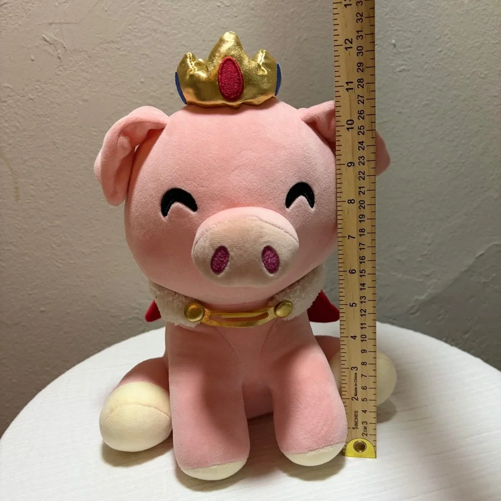 Youtooz Technoblade 12 Inch Sit Plush Pink Pig King Crown Cape Minecraft Plushie
